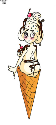I Designed This Cute Little Ice Cream Girl. I Might Make Her A Full-Fledged Oc If