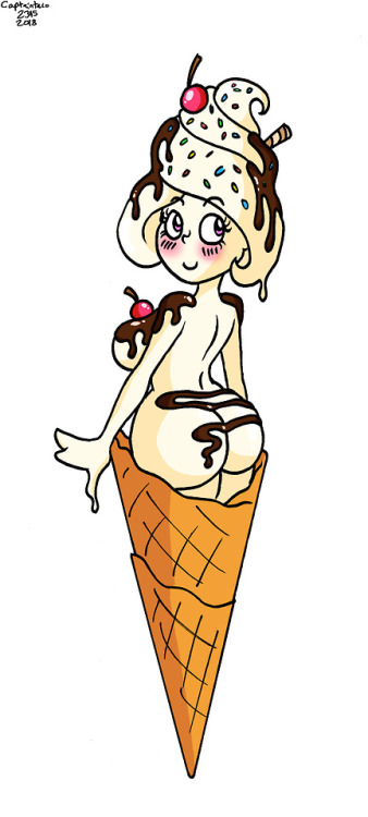I designed this cute little Ice Cream girl. I might make her a full-fledged OC if she’s popular enough. 