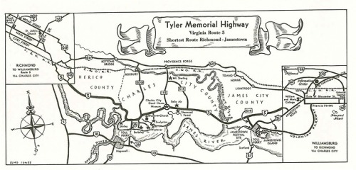 Maps of Virginia Route 5, Tyler Memorial Highway, the second one signed Elmo Jones (2 images)From: C