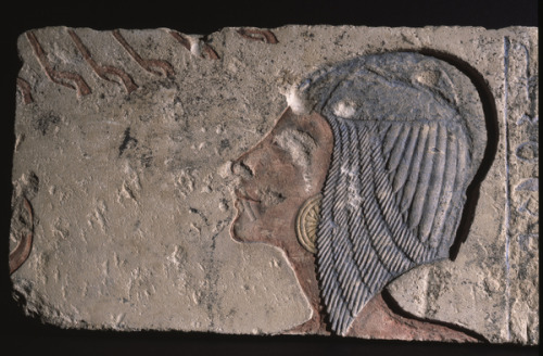 grandegyptianmuseum:Sunk relief with the head of Meritaten, eldest daughter of Akhenaten and Neferti