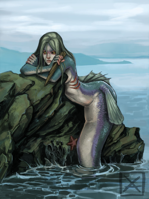 xandrassketchbook:Driftwood DaggerJust a mermaid with some homicidal issues, no biggie, stay out of 