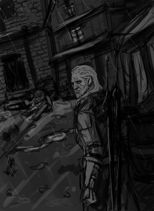 elven-butts:random yen and geralt stuff I’ll never finish ♥