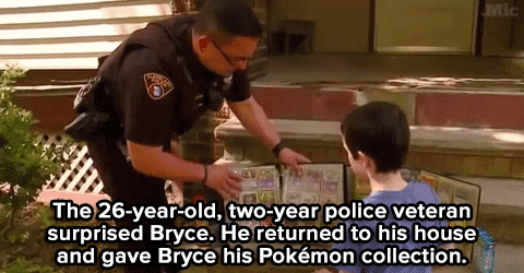 piratebay-premium:  uglyfun:  micdotcom:  Watch: The officer’s collection just happened to include a super rare 1-of-10 “shiny” card.   THESE ARE THE KIND OF PEOPLE WHO SHOULD BE POLICE OFFICERS  This is the greatest thing to come across my dash