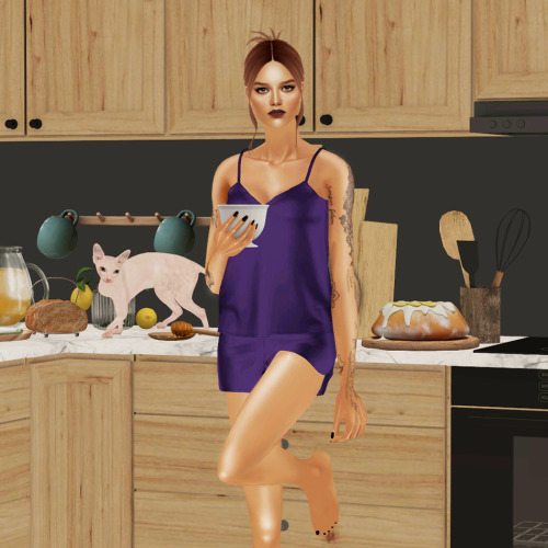 Silk pajama set to TS2! Original meshes&amp;textures by @lazyeyelids and you can find them 