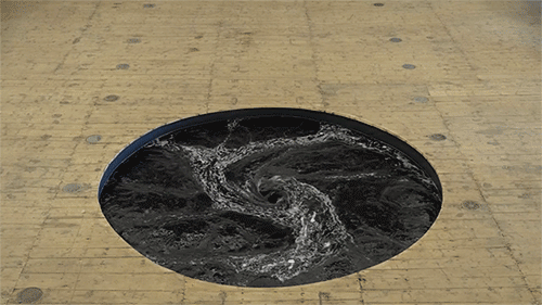 troq: itscolossal: Anish Kapoor’s Perpetual Black Water Whirlpool Installed in the Floor of a Former