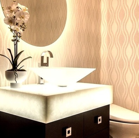 Los Angeles Contemporary Powder RoomAn Illustration Of A Medium-sized Modern Powder Room With A White