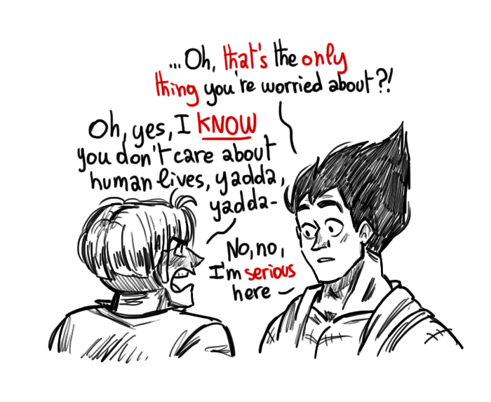 spywerewolf:  stupidoomdoodles:  Prince Vegeta and giving The Sex Talk   This is