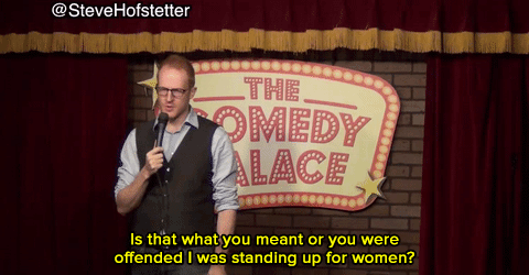 happilydreamingnicole:  fattimartian:  micdotcom:  Watch: Steve then sees who the guy was sitting with and points out how truly f***ed up his comment was.   Hey I like this guy. I didn’t know he was the comedian everyone was talking about. Good for