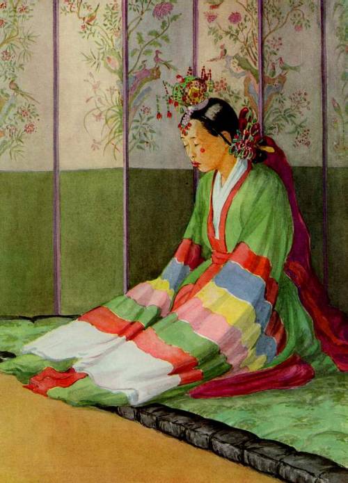 &ldquo;Korean Bride&rdquo; from Old Korea: the Land of Morning Calm by Elizabeth Keith, 1938