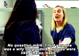 itspiperchapman:No, no, no, no, no. This is how they get you.Piper is such a wife.