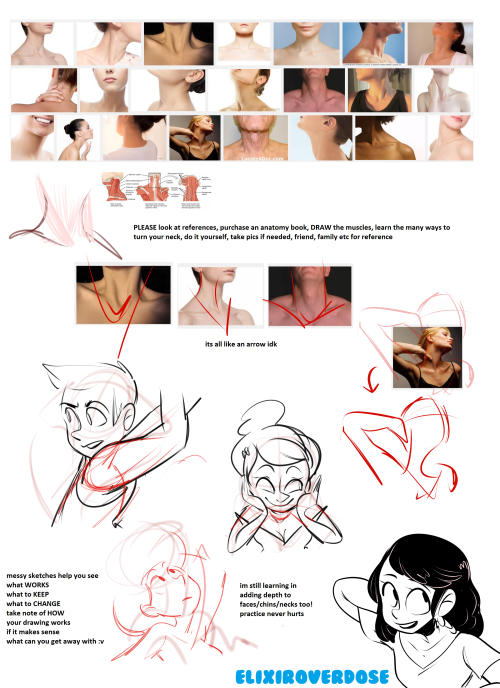 elixiroverdose:  idk even know how to explains necks here is my attempt after a suggestionline of action, bunch of lines, considering poses helps a lot in making it easier??! but have fun, take these tips and make it better. Please look at references,