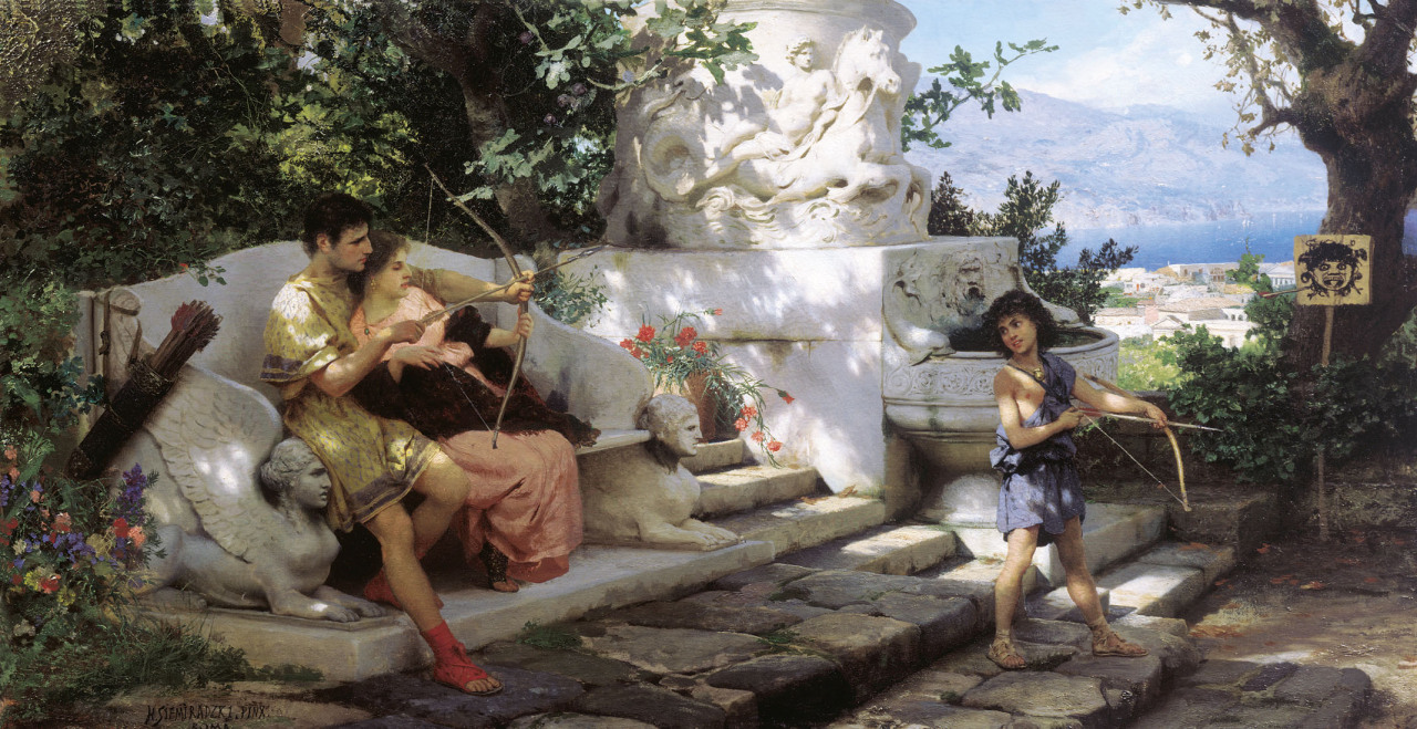spoutziki-art:    Henryk Siemiradzki, A Dangerous Game, c.1880   
