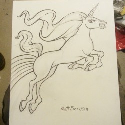 Working On Another Piece For My Portfolio. Who Would Get A Tattoo Of This Unicorn