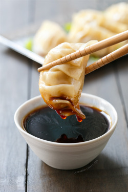 yummyinmytumbly:  Mango Habanero Potstickers 