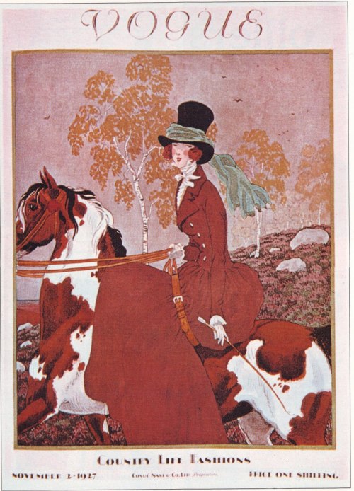 Vogue cover for November 1927 by Pierre Brissaud