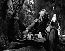hollywoods:  I met Death today. We are playing chess.THE SEVENTH SEAL (1957)dir.