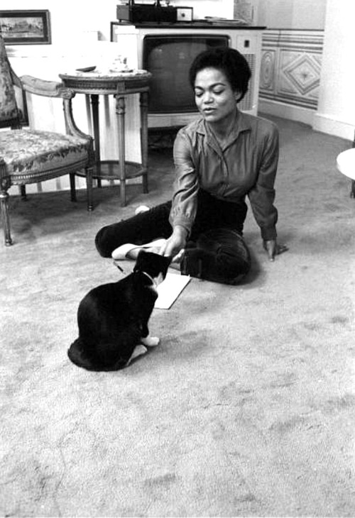 Eartha Kitt (and One Of Her Cats) At Home In New York, Photos By Ben Martin, January 1957.