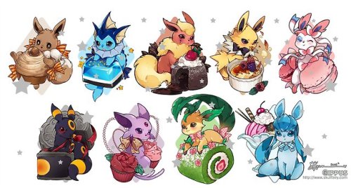 I mayyyy have forgotten tumblr existed. Eevees I drew for charm designs :3https://www.skullfairy.com