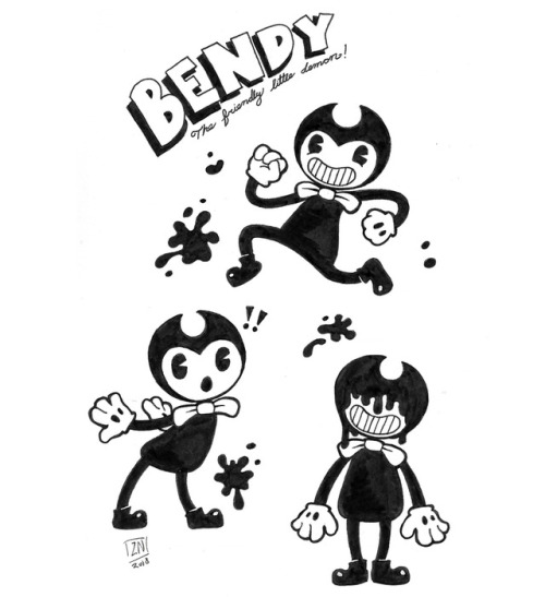 Inktober 30: getting spooky for Halloween with a friendly little demon called Bendy ♥