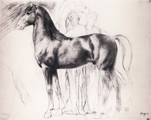 artist-degas: Study for Semiramis Building Babylon, 1861, Edgar DegasMedium: pencil,stump