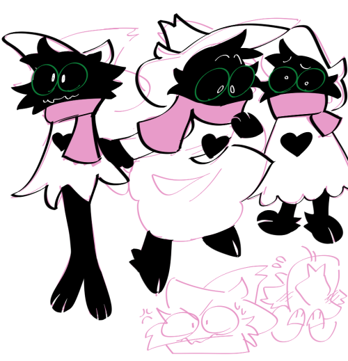 bloodsbane:ralsei scribbles. i like him with paws AND hooves… hard to choose 