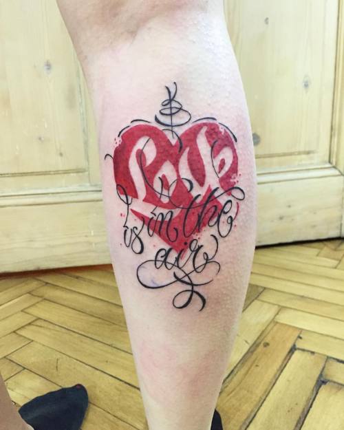 Love is in the air. #wlk #calligraphy #tattoo #letteringcartel #letteringtattoo #krakow #rocknink #t