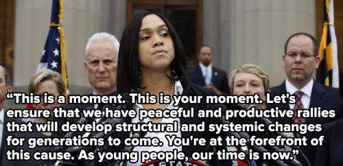 micdotcom:  Meet Marilyn Mosby, the badass State’s Attorney bringing justice for Freddie Gray All eyes are on Maryland State Attorney Marilyn J. Mosby, who announced at a press conference Friday that the six officers involved in the April 19 death