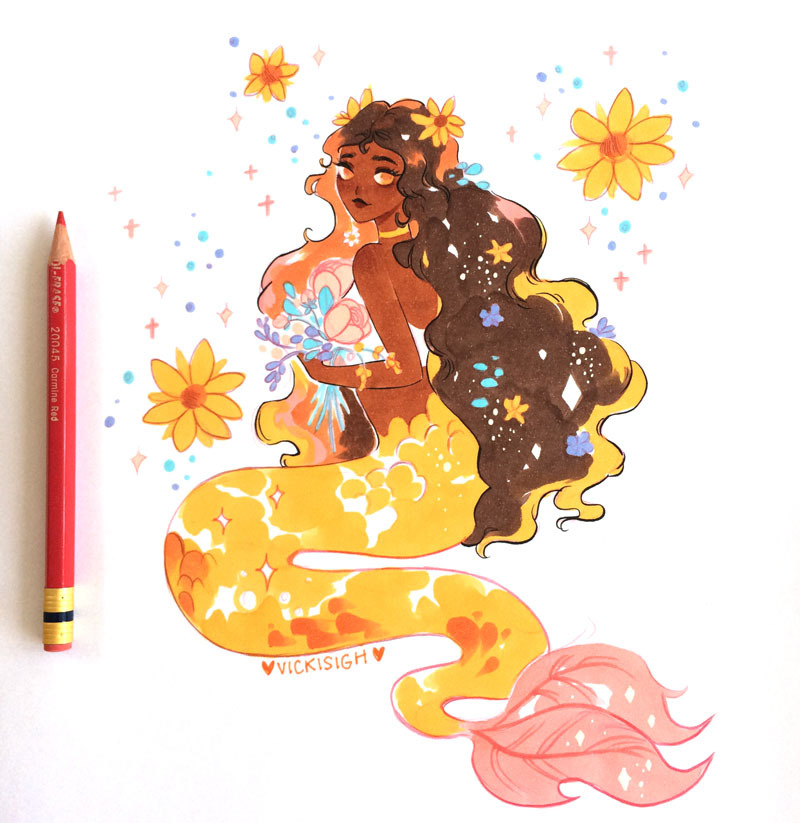 vickisigh:  week 3 of mermay! &lt;3   Twitter | Instagram | Patreon | Store