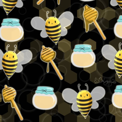 New pattern on redbubble :D #bee #honey #honeycomb #bees #cute #redbubble #pattern #art #artwork #il