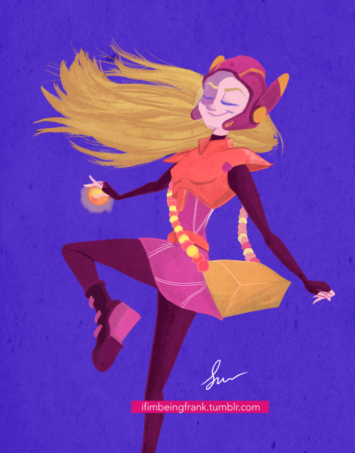 Honey Lemon from Big Hero 6. Maybe too ‘Photoshoppy’?Get a print of this on my Society6 store : http