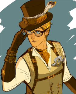 skyootumcrux:  Commission #1: Steampunk! Alfred for Dreameroftime  ^^ I decided to make him a Steampunk Air Marshal…I think it rather suits him. 