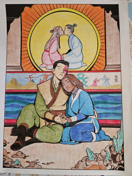 Alright! Finally Finished Coloring This Beautiful Piece From The Lost And Found Zutara Coloring Book.