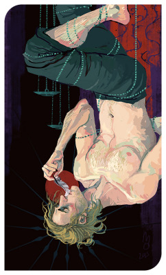 captainmoutchi: cuddlingthecthulhu:  ANDERS // SECOND ACT + ROMANCE CARD  XII. The Hanged ManMartyrdom - Suspension - Vulnerability - Emotional Release  First Act Card - x  I may or may not have reblogged this 2 or 3 times already but I FUCKING LOVE THIS