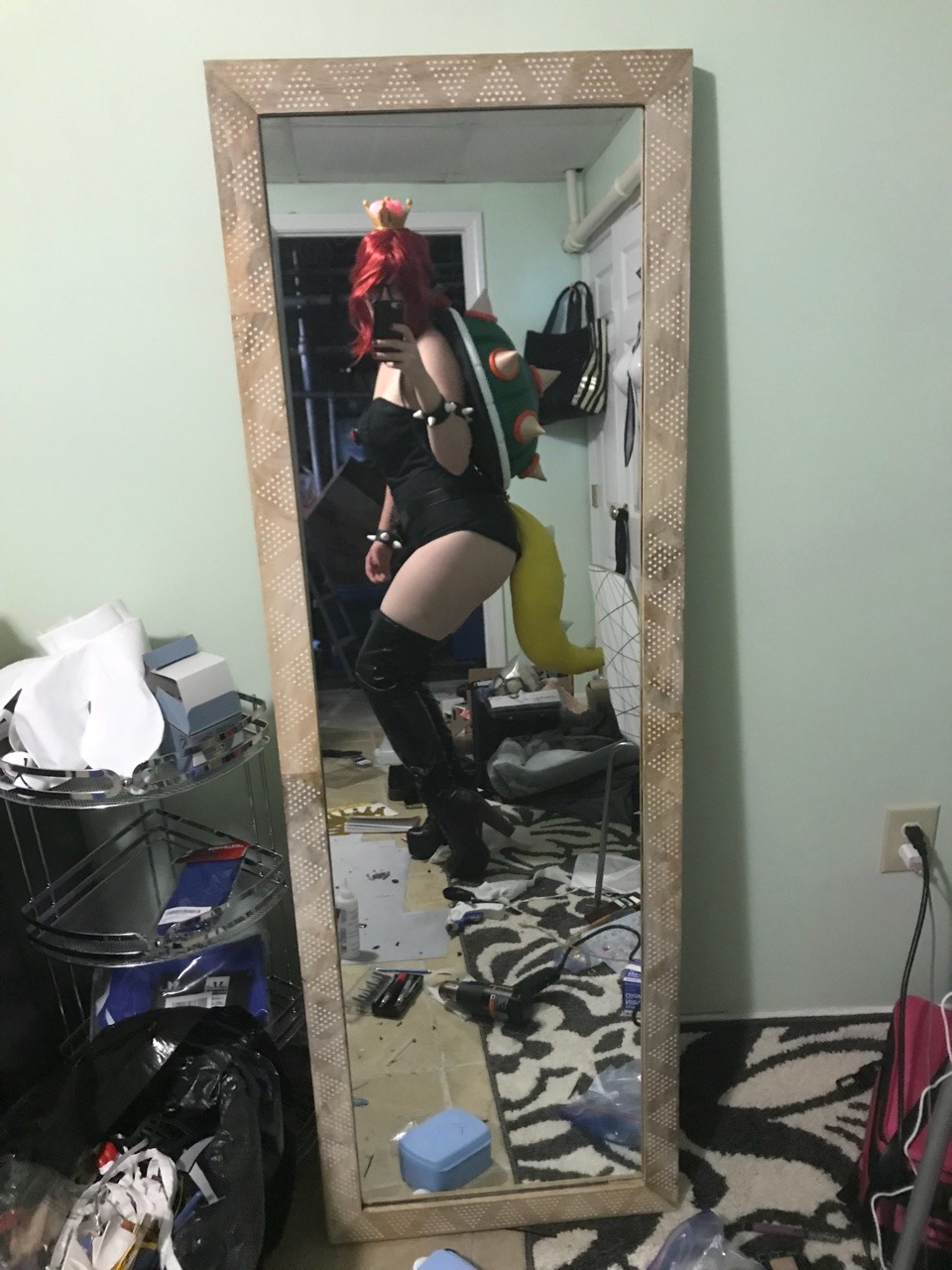 All I gotta do now is style the wig! This was work!! I decided to take off the poofy