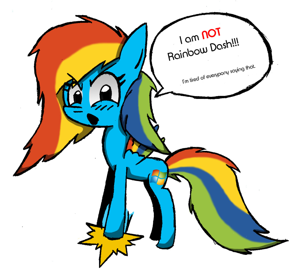 i-am-windows-pone:  .. Now will everypony PLEASE stop comparing me to Dashie? And