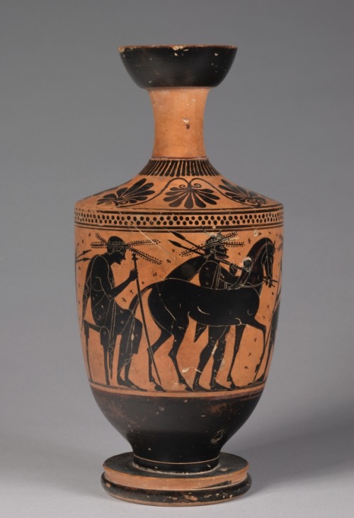 cma-greek-roman-art: Black Figured Lekythos, 525-500 BC, Cleveland Museum of Art: Greek and Roman Ar
