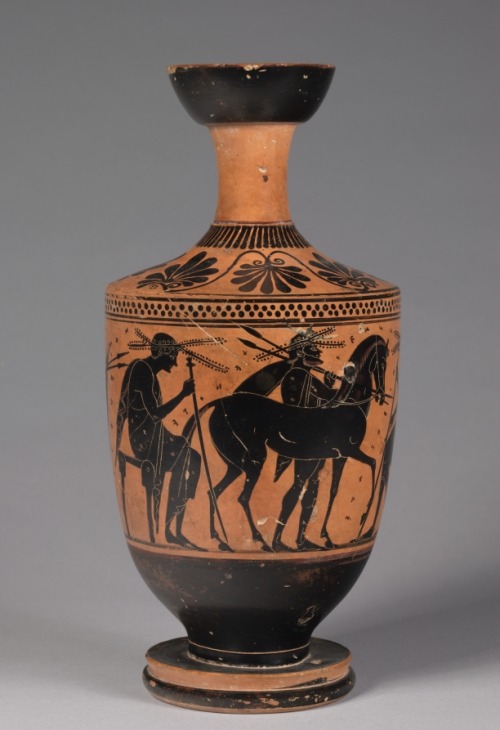 cma-greek-roman-art:Black Figured Lekythos, 525-500 BC, Cleveland Museum of Art: Greek and Roman Art