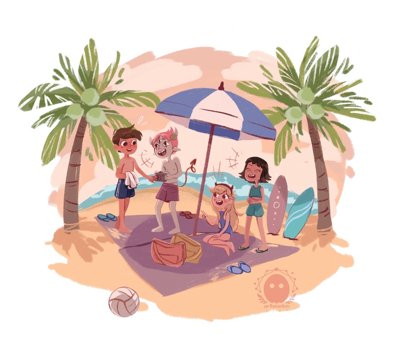 earthphantom:    【 Wholesome Week 】 「 Day 1 ~ Summer Fun 」  Sorry for being