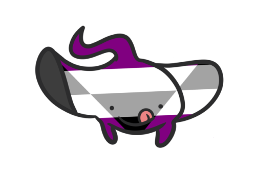 viper-menae:Made a few Ace Flag themed sharks and manta rays!Happy Asexual Awareness Week to my fell