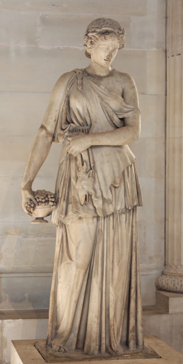 jeannepompadour: Maenad crowned with ivy and grapes Marble, Roman copy (1st-2nd century AD) of a Gre