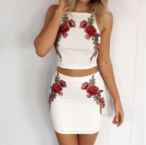 Sweet Rose 2 pieces set, 36% Off Now !Do you like tank with short or skirt?BUY HEREWORLDWIDE SHIPPIN