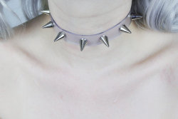 bombisbomb:  Frosted Vinyl Spiked Choker ศ.99 