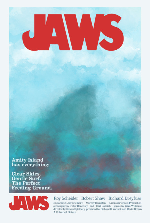 JAWS dir. Steven Spielberg Design/Illustration: DRW.mov/Drew Phillips