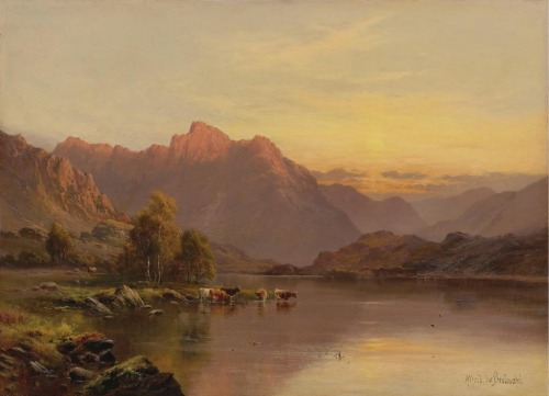 nevertherestillhere:Buttermere, The Lake District, Alfred de Breanski, Oil on canvas, 1852-1928