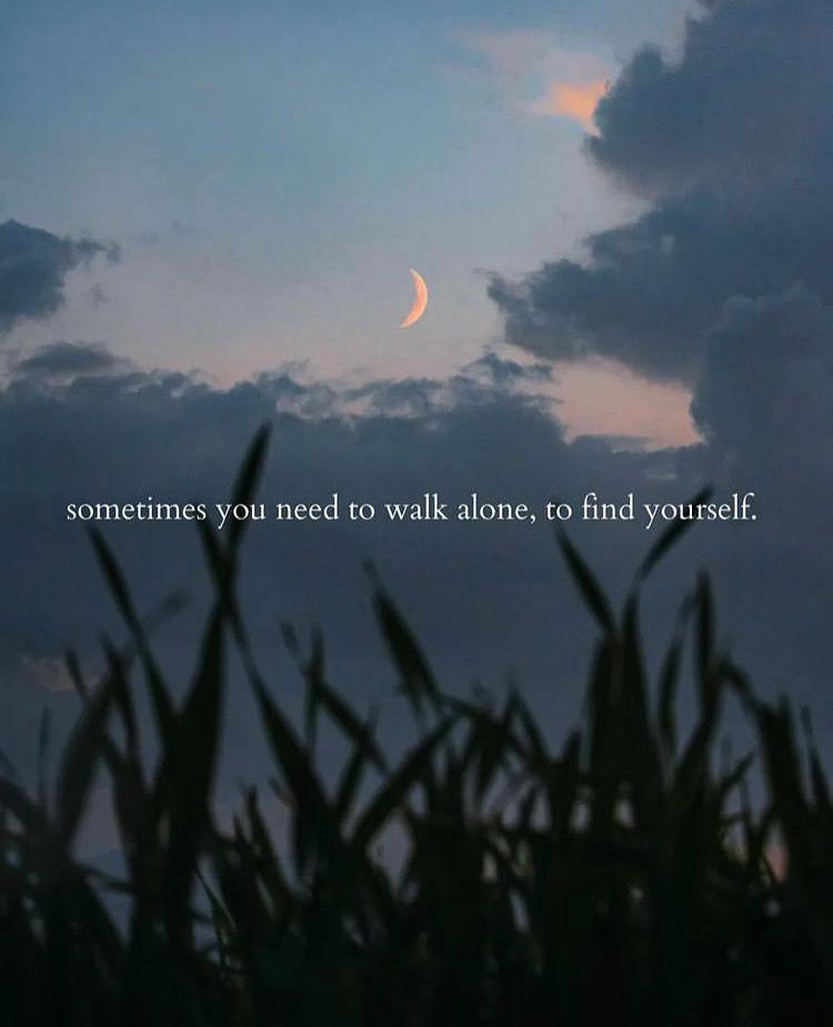Quotes 'nd Notes - Sometimes you need to walk alone, to find...