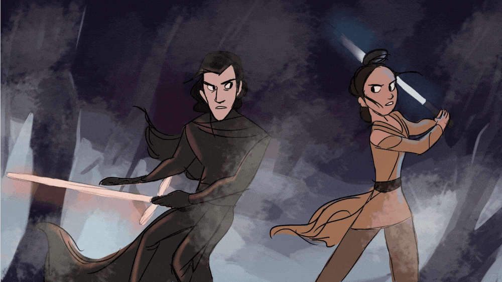 willow-s-linda:  Rey vs Kylo Ren fan animation; had to cut it into two halves because