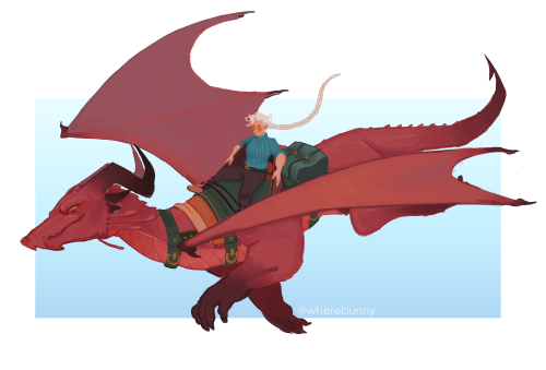  a little dragon riding sketch while i work on a new process :) 