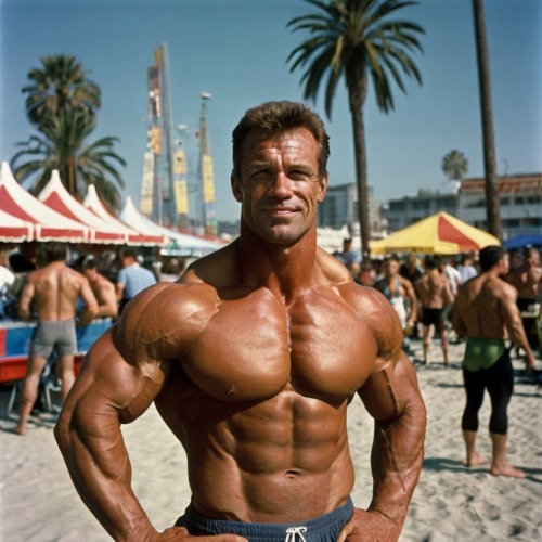 At Muscle Beach 