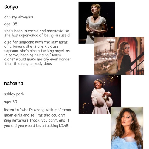 And Now Presenting An All-female Great Comet Revival Cast Made By A Raging Lesbian. This Is The Slideshow
