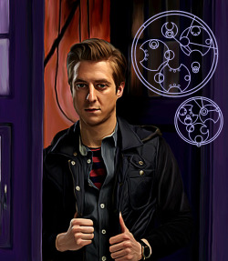 licieoic:  &ldquo;Rory, the Time Lord&rdquo; - Digital Oil Painting Happy birthday, bittie752! For those of you who haven’t read her AMAZING series, Tyler Family Adventures, this is Rory, the son of Rose and Tentoo, standing at the doors of their grown